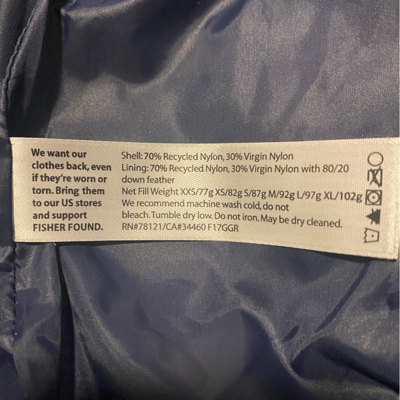 Eileen Fisher Winter Jacket Coat Warm Blue Lightweight XS - Picture 6 of 9